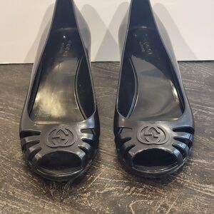 Women's Gucci Jelly Peep Toe Wedge